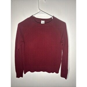 Iris & Ink Womens 100% cashmere round neck long sleeve jumper Burgundy  Size Xs